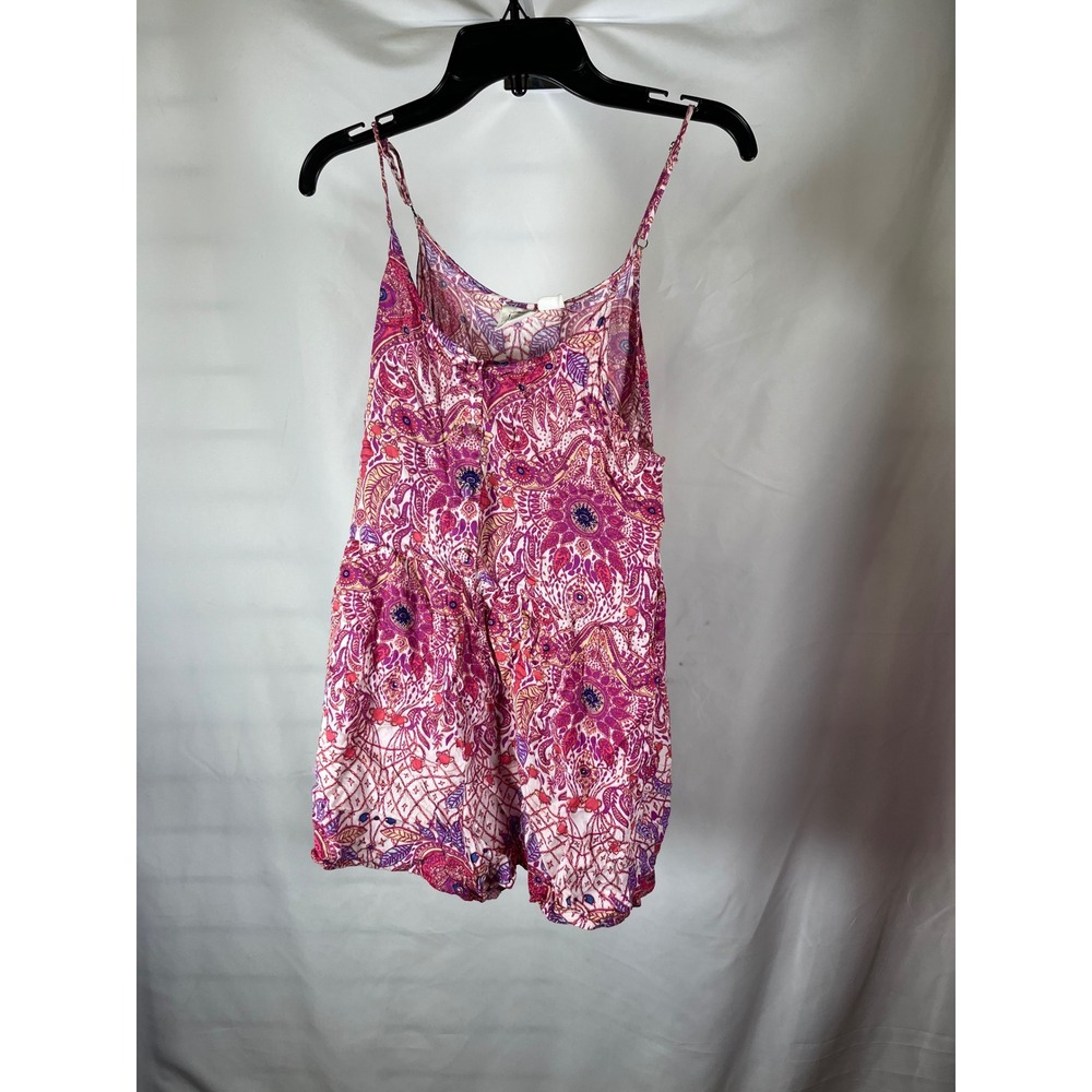 Some Days Lovin Pink Purple Paisley Floral Romper Adjustable‎ Straps Large